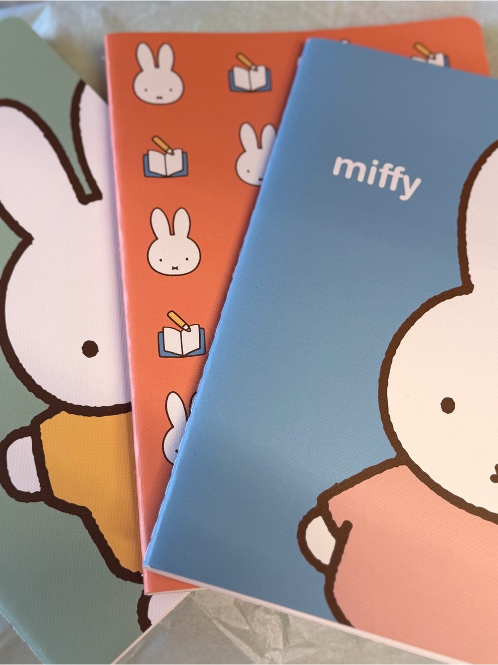miffy Notebooks in Blue, Coral, Mint
